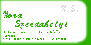 nora szerdahelyi business card